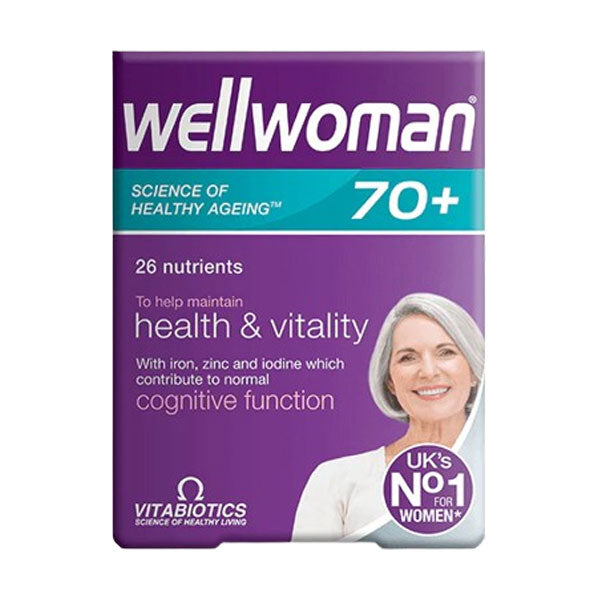 Vitabiotics Wellwoman 70+ Tablets - 2 X 30 Packs (60 Tablets Total), Multivitamin & Mineral Supplement, UK Made