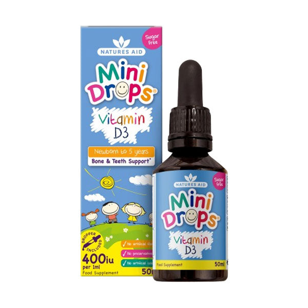 Natures Aid Vitamin D3 Drops Bone & Teeth Support From Newborns